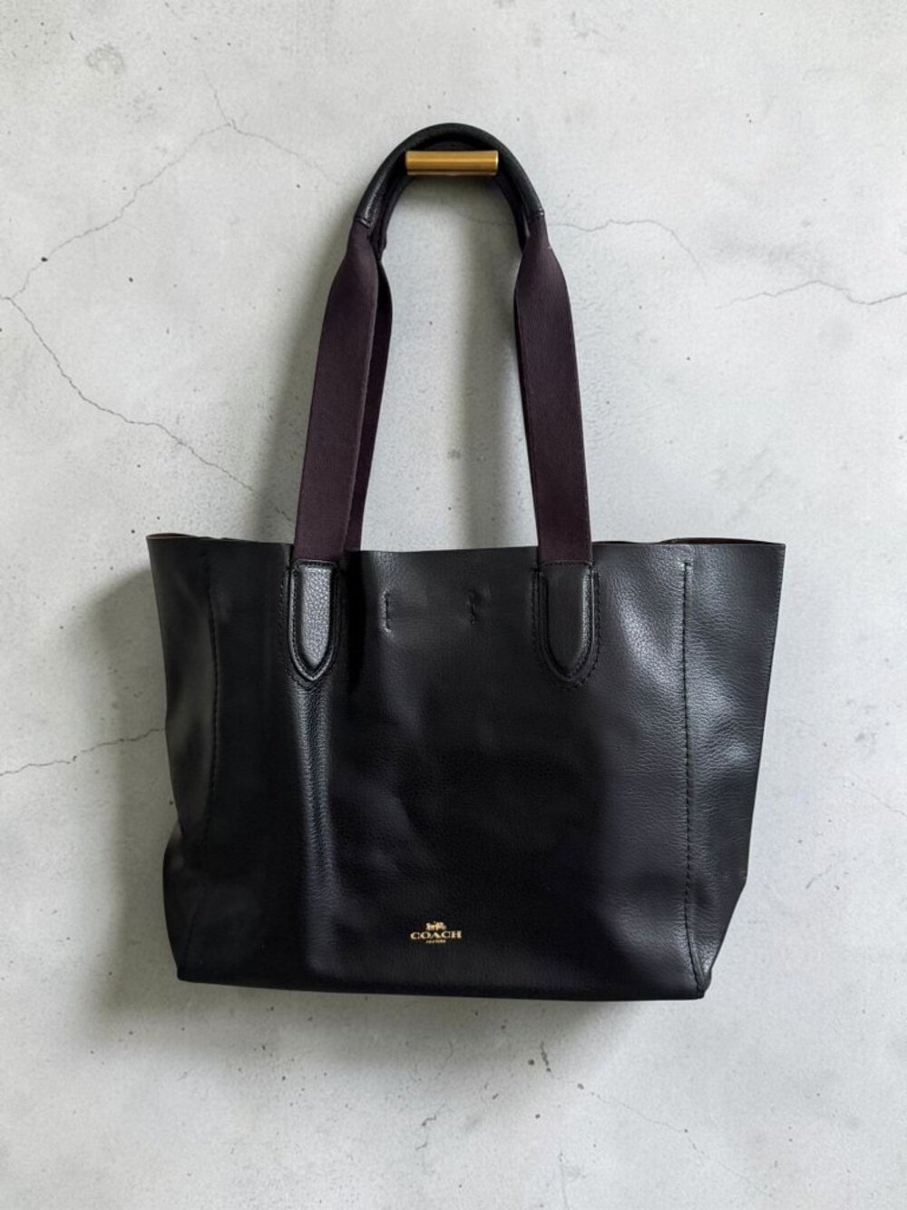 COACH Derby Black Leather F58660 Tote Shoulder Bag